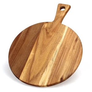 Acacia Wood Cutting Boards for Kitchen Round Chopping Charcuterie Boards | Serving Pizza Cheese Board with Handle Decorative Solid Large Wooden Cutting Board Non Toxic Meat Bread Boards Butcher Block Acacia Wood Cutting Boards for Kitchen Round Chopping Charcuterie Boards | Serving Pizza Cheese Board with Handle Decorative Solid Large Wooden Cutting Board Non Toxic Meat Bread Boards Butcher Block