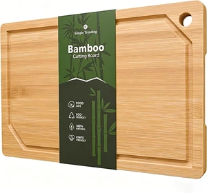 Bamboo Cutting Boards for Kitchen,15"x10", Natural | Durable Cutting Boards with Deep Juice Grooves and Handles, Chopping Board for Meat, Vegetables and Fruits Bamboo Cutting Boards for Kitchen,15"x10", Natural | Durable Cutting Boards with Deep Juice Grooves and Handles, Chopping Board for Meat, Vegetables and Fruits