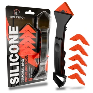 3 in 1 Caulking Tool with 6 Silicone Tips Sealant Finishing & Caulk Remover, Stainless Steel Head, Mastic Remover & Angle Scraper for Bathroom, Kitchen, Floor, Window, Sink 3 in 1 Caulking Tool with 6 Silicone Tips Sealant Finishing & Caulk Remover, Stainless Steel Head, Mastic Remover & Angle Scraper for Bathroom, Kitchen, Floor, Window, Sink