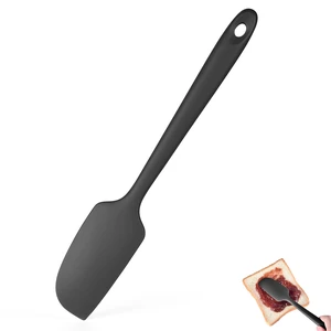 Silicone Small Spatula, 600°F Heat Resistant Mini Scraper (Black) | Food-Grade Bowl Scraper Compact Flexible Kitchen Cooking Baking Tool for Scraping Jar Jams Nut Butters & Mixing Sauce Silicone Small Spatula, 600°F Heat Resistant Mini Scraper (Black) | Food-Grade Bowl Scraper Compact Flexible Kitchen Cooking Baking Tool for Scraping Jar Jams Nut Butters & Mixing Sauce