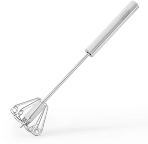 Newness Whizzy Hand Whisk, Stainless Steel Semi-Automatic Blender for Home, Versatile Tool for Egg Beater, Milk Frother, and Kitchen Utensil for Blending and Whisking Newness Whizzy Hand Whisk, Stainless Steel Semi-Automatic Blender for Home, Versatile Tool for Egg Beater, Milk Frother, and Kitchen Utensil for Blending and Whisking
