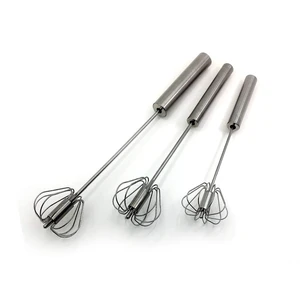 Stainless Steel Semi-automatic Egg Whisk - 3PCS Hand Push Rotary Whisk Blender (3 Pack) Stainless Steel Semi-automatic Egg Whisk - 3PCS Hand Push Rotary Whisk Blender (3 Pack)