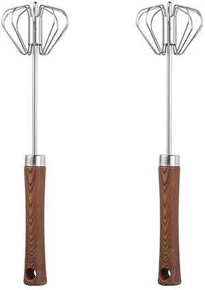 Semi-automatic Egg Whisk, 2 Pcs 12.5 Inch Length Stainless Steel Egg Beater for Bread, Cake and Cooking (M) Semi-automatic Egg Whisk, 2 Pcs 12.5 Inch Length Stainless Steel Egg Beater for Bread, Cake and Cooking (M)