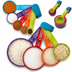 Color 9-Piece Measuring Cups and Spoons Set, Set of 9 Color 9-Piece Measuring Cups and Spoons Set, Set of 9