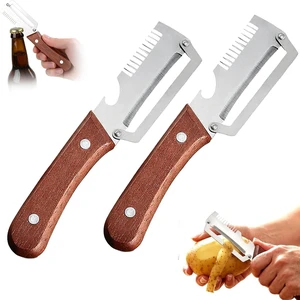 NEW Premium Vegetable Peeler with Wooden Handle and Bottle Opener: 2-in-1 Stainless Steel Kitchen Tool for Fruit Apple Potato Pumpkin Papaya (1Pack) NEW Premium Vegetable Peeler with Wooden Handle and Bottle Opener: 2-in-1 Stainless Steel Kitchen Tool for Fruit Apple Potato Pumpkin Papaya (1Pack)