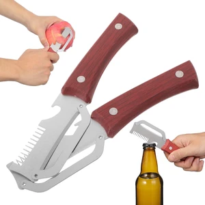 3-in-1 Vegetable Peeler with Julienne Cutter, Wood Handle, 2 Pack | Wood handles and stainless steel heads for peeling, julienne strips, bottle opening, potatoes, carrots, fruit, and vegetables 3-in-1 Vegetable Peeler with Julienne Cutter, Wood Handle, 2 Pack | Wood handles and stainless steel heads for peeling, julienne strips, bottle opening, potatoes, carrots, fruit, and vegetables