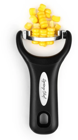 Stainless Steel Corn Peeler, Corn on the Cob Stripper Tool | Durable Corn Kernel Remover Tool with Ergonomic Handle Easy to Use Kernel Cutter - Dishwasher Safe Corn Cutter, Black Stainless Steel Corn Peeler, Corn on the Cob Stripper Tool | Durable Corn Kernel Remover Tool with Ergonomic Handle Easy to Use Kernel Cutter - Dishwasher Safe Corn Cutter, Black