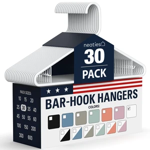 Plastic Hangers 30 Pack Made in the USA 6lb Capacity Standard Clothes Hangers with Strap Hooks for Dresses, Lingerie, Shirts, Pants, and Jackets White Plastic Hangers 30 Pack Made in the USA 6lb Capacity Standard Clothes Hangers with Strap Hooks for Dresses, Lingerie, Shirts, Pants, and Jackets White