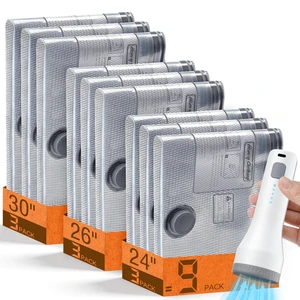 9 Combo Size Vacuum Storage Bags for Travel with Cordless Pump, Space Saver Bags for Clothes, Compression Packing Bags for Luggage 9 Combo Size Vacuum Storage Bags for Travel with Cordless Pump, Space Saver Bags for Clothes, Compression Packing Bags for Luggage
