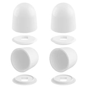 4 Packs Universal Round Plastic Push-On Toilet Bolt Caps White | 1.45 Inch Height Toilet Bowl Bolt Caps Covers for Toilet Bowl Screws, with Extra Washers for Easy Installation 4 Packs Universal Round Plastic Push-On Toilet Bolt Caps White | 1.45 Inch Height Toilet Bowl Bolt Caps Covers for Toilet Bowl Screws, with Extra Washers for Easy Installation
