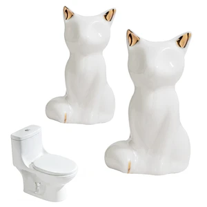 2 Pack Ceramic Toilet Bolt Covers - Lovely Cat Design Decorative Screw Caps to Prevent Bolt Rusting 2 Pack Ceramic Toilet Bolt Covers - Lovely Cat Design Decorative Screw Caps to Prevent Bolt Rusting