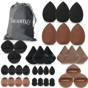34PCS Latex-Free Makeup Sponge Set, Wet Dry Triangle Flocked Blender Puffs with Velvet Pouch for Foundation Concealer Contour, Skin Friendly 34PCS Latex-Free Makeup Sponge Set, Wet Dry Triangle Flocked Blender Puffs with Velvet Pouch for Foundation Concealer Contour, Skin Friendly