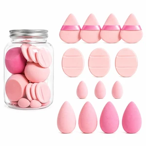 Makeup Sponge Set with Storage Jar, 14 PCS Beauty Blender Set, Triangle Powder Puffs, Mini & Large Egg Sponges, Latex-Free, Wet & Dry Use for Foundation, Concealer, Setting Powder Makeup Sponge Set with Storage Jar, 14 PCS Beauty Blender Set, Triangle Powder Puffs, Mini & Large Egg Sponges, Latex-Free, Wet & Dry Use for Foundation, Concealer, Setting Powder
