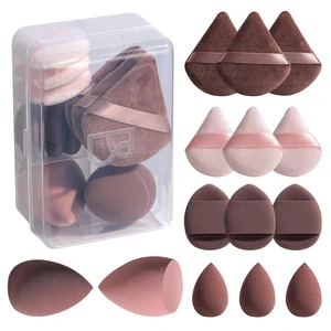 Makeup Sponge Set -Triangle Puff 14 Pcs for Liquid, Cream, and Powder, Multi-colored Makeup Sponges and Mini Makeup Sponge (D-Coffee) Makeup Sponge Set -Triangle Puff 14 Pcs for Liquid, Cream, and Powder, Multi-colored Makeup Sponges and Mini Makeup Sponge (D-Coffee)