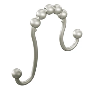 Brushed Nickel Shower Curtain Rings with Double Hooks for Bathroom Shower Rod, (Pack of 12), SR2201BN Brushed Nickel Shower Curtain Rings with Double Hooks for Bathroom Shower Rod, (Pack of 12), SR2201BN