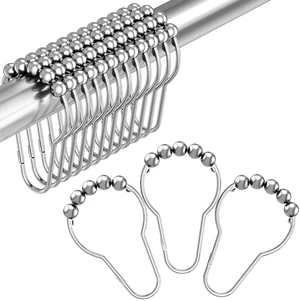 Shower Curtain Hooks, Decorative Shower Curtain Hooks Rust Proof Stainless Steel Shower Curtain Hooks, Shower Hooks for Shower Curtain Bathroom 12PCS, Polished Chrome Shower Curtain Hooks, Decorative Shower Curtain Hooks Rust Proof Stainless Steel Shower Curtain Hooks, Shower Hooks for Shower Curtain Bathroom 12PCS, Polished Chrome
