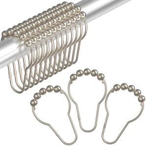 Decorative Shower Curtain Hooks, Shower Curtain Hooks Rust Proof Stainless Steel Shower Curtain Hooks, Shower Hooks for Shower Curtain Bathroom 12PCS, Matte Nickel Decorative Shower Curtain Hooks, Shower Curtain Hooks Rust Proof Stainless Steel Shower Curtain Hooks, Shower Hooks for Shower Curtain Bathroom 12PCS, Matte Nickel