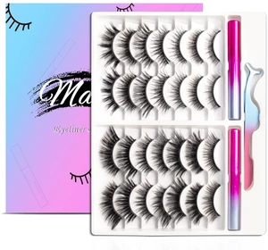 Magnetic Eyelashes Kit, Long Lasting and Reusable Magnetic lashes Natural Look, 14 Pairs False Eyelashes with Magnetic Eyeliner & Tweezers, Easy to Wear, No Glue Needed (14 Pairs) Magnetic Eyelashes Kit, Long Lasting and Reusable Magnetic lashes Natural Look, 14 Pairs False Eyelashes with Magnetic Eyeliner & Tweezers, Easy to Wear, No Glue Needed (14 Pairs)