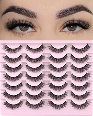 Natural Lashes Short Eyelashes Wispy False Mink Lash Pack 14 Pair Natural Look Fluffy Cat Eye Strip Eyelash Small Fake Lashes Full Pestañas Sets for MUA and Beginners Daily Makeup (F1 | 8-14mm) Natural Lashes Short Eyelashes Wispy False Mink Lash Pack 14 Pair Natural Look Fluffy Cat Eye Strip Eyelash Small Fake Lashes Full Pestañas Sets for MUA and Beginners Daily Makeup (F1 | 8-14mm)