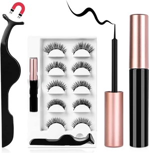 Magnetic Eyelashes with Eyeliner Kit, 5 Pairs Natural Look False Eyelashes with Applicator, Waterproof Eyeliner Reusable Fake Lashes for Makeup Eyelashes Extension Black Magnetic Eyelashes with Eyeliner Kit, 5 Pairs Natural Look False Eyelashes with Applicator, Waterproof Eyeliner Reusable Fake Lashes for Makeup Eyelashes Extension Black