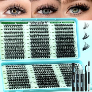 600pcs Wispy Lash Clusters Kit D Curl Lashes Cluster Natural Look Eyelashes Individual, DIY Eye Lash, Cluster Eyelash Extensions Kit with Bond Seal Tweezers Brush, Super Thin Band, 30D 40D 50D, 9-16mm 600pcs Wispy Lash Clusters Kit D Curl Lashes Cluster Natural Look Eyelashes Individual, DIY Eye Lash, Cluster Eyelash Extensions Kit with Bond Seal Tweezers Brush, Super Thin Band, 30D 40D 50D, 9-16mm