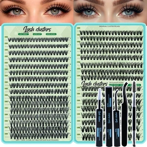 Lash Clusters Kit 30D+40D Natural Wispy Lashes Clusters Eyelash Extensions | D Curl Individual Pestañas Postizas Naturales 9-16mm False Eyelashes Lash Bond & Seal, Lash Tweezers,Brush for Beginners Lash Clusters Kit 30D+40D Natural Wispy Lashes Clusters Eyelash Extensions | D Curl Individual Pestañas Postizas Naturales 9-16mm False Eyelashes Lash Bond & Seal, Lash Tweezers,Brush for Beginners