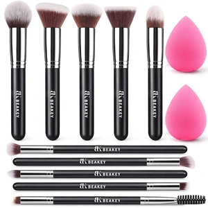 Makeup Brushes set with 2 Blending Sponges,10 Brush Face and Eye Set | Beginner-friendly face and eye tools with soft synthetic fibers for light,buildable coverage from foundation to eyeshadow Makeup Brushes set with 2 Blending Sponges,10 Brush Face and Eye Set | Beginner-friendly face and eye tools with soft synthetic fibers for light,buildable coverage from foundation to eyeshadow