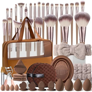 55Pcs Brown Makeup Brushes Set Professional Makeup Kit Multi-functional Makeup Tool Set with Case Facial Makeup Accessories, Foundation Makeup Brush Kit Eye and Face Make up Brushes & Tools 55Pcs Brown Makeup Brushes Set Professional Makeup Kit Multi-functional Makeup Tool Set with Case Facial Makeup Accessories, Foundation Makeup Brush Kit Eye and Face Make up Brushes & Tools