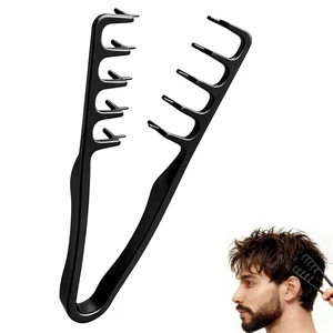 Texture Comb for Men & Women, Root-Lifting Hair Shaping Tool with Wide Spacing Teeth, Lightweight ABS Grip for Fringe Control and Natural Layer Definition (Black) Texture Comb for Men & Women, Root-Lifting Hair Shaping Tool with Wide Spacing Teeth, Lightweight ABS Grip for Fringe Control and Natural Layer Definition (Black)