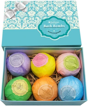 Bath Bombs Gift Set - 6 XXL Bubble Bath Fizzies (4.1 oz Each) with Natural Dead Sea Salt Cocoa and Shea Essential Oils - Best Gift Idea for Birthday, Mom, Woman, Girl, Him, Kids Bath Bombs Gift Set - 6 XXL Bubble Bath Fizzies (4.1 oz Each) with Natural Dead Sea Salt Cocoa and Shea Essential Oils - Best Gift Idea for Birthday, Mom, Woman, Girl, Him, Kids