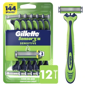 Sensor3 Sensitive Men's Disposable Shaving Razors, 12 Count Sensor3 Sensitive Men's Disposable Shaving Razors, 12 Count