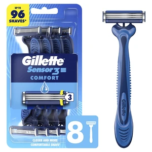 Sensor3 Comfort Disposable Razors for Men, 8 Count, Lubrastrip Glides Easily Over Your Skin Sensor3 Comfort Disposable Razors for Men, 8 Count, Lubrastrip Glides Easily Over Your Skin