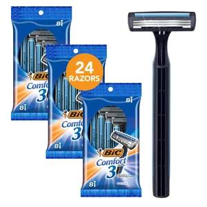 Comfort 3 Disposable Razors, Long-Lasting 3-Blade Razors for Men, Perfect razors Designed for Smooth and Comfortable Shave, 24-Count Comfort 3 Disposable Razors, Long-Lasting 3-Blade Razors for Men, Perfect razors Designed for Smooth and Comfortable Shave, 24-Count