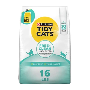 Free and Clean Unscented Clumping Cat Litter, 16 lb Bag | Activated charcoal formula delivers powerful odor absorption in an easy-pour design Free and Clean Unscented Clumping Cat Litter, 16 lb Bag | Activated charcoal formula delivers powerful odor absorption in an easy-pour design