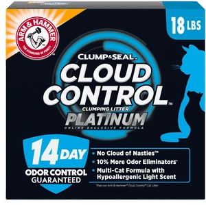 Cloud Control Platinum Cat Litter, Multi-Cat, 18 lbs | Clumping Litter, Hypoallergenic, Dust-Free, 14-Day Odor Control Cloud Control Platinum Cat Litter, Multi-Cat, 18 lbs | Clumping Litter, Hypoallergenic, Dust-Free, 14-Day Odor Control