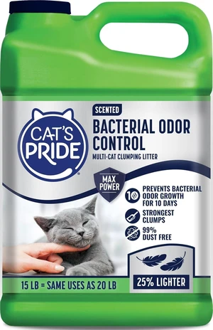 Bacterial Odor Control, Max Power, Clumping Litter Scented 15lb Bacterial Odor Control, Max Power, Clumping Litter Scented 15lb