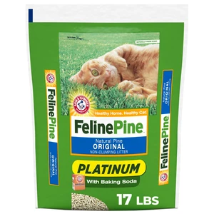 Feline Pine Platinum Non-Clumping Cat Litter 17lb | Plant-Based Cat Litter, Natural Odor Control, Low Dust, Unscented Formula, Lightweight, Safe for Kittens Feline Pine Platinum Non-Clumping Cat Litter 17lb | Plant-Based Cat Litter, Natural Odor Control, Low Dust, Unscented Formula, Lightweight, Safe for Kittens