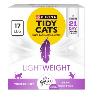 LightWeight Glade Clean Blossoms Litter, 17 lb | Glade Scented, tight clumping and low-dust formula offers 21-day odor control for multi-cat homes LightWeight Glade Clean Blossoms Litter, 17 lb | Glade Scented, tight clumping and low-dust formula offers 21-day odor control for multi-cat homes