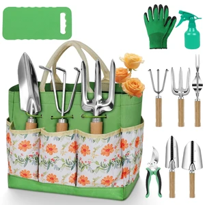 Gardening Tools 10-Piece Heavy Duty Stainless Steel Hand Tools with Durable Garden Tools Storage Tote,Rust-Proof Garden Tool Set, Ideal Gardening Gifts for Women Yellow Floral Pattern Design Gardening Tools 10-Piece Heavy Duty Stainless Steel Hand Tools with Durable Garden Tools Storage Tote,Rust-Proof Garden Tool Set, Ideal Gardening Gifts for Women Yellow Floral Pattern Design
