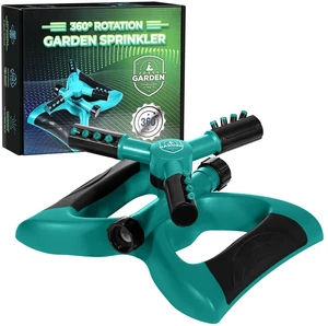 Sprinklers for Yard - 360° Rotating Lawn Sprinkler, Heavy Duty Weighted | Stays in Place with Weighted Base, 3 Adjustable Arms, Expandable Connection for Large Area, Garden Hose Compatible, Green Sprinklers for Yard - 360° Rotating Lawn Sprinkler, Heavy Duty Weighted | Stays in Place with Weighted Base, 3 Adjustable Arms, Expandable Connection for Large Area, Garden Hose Compatible, Green