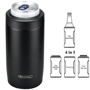 4-in-1 Insulated Can Cooler for 12 oz Cans & Bottles | 304 Stainless Steel Can Holder Fits 12 Oz Slim Cans, Standard Cans, Beer Bottles & Works as A Open Cup; Dishwasher Safe 4-in-1 Insulated Can Cooler for 12 oz Cans & Bottles | 304 Stainless Steel Can Holder Fits 12 Oz Slim Cans, Standard Cans, Beer Bottles & Works as A Open Cup; Dishwasher Safe
