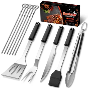 11 Pcs Grill Tools Set,BBQ Grilling Accessories Outdoor Barbecue Utensils | Heavy Duty Stainless Steel,with Gift Box,Grill Tongs,Spatula,Fork,Knife,Brush,Skewers,Grilling Gifts for Men,Father's Day 11 Pcs Grill Tools Set,BBQ Grilling Accessories Outdoor Barbecue Utensils | Heavy Duty Stainless Steel,with Gift Box,Grill Tongs,Spatula,Fork,Knife,Brush,Skewers,Grilling Gifts for Men,Father's Day