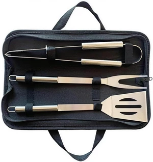 BBQ Grilling Tools Set - Stainless Steel Grilling Accessories with Free Portable Bag. (3PCS) BBQ Grilling Tools Set - Stainless Steel Grilling Accessories with Free Portable Bag. (3PCS)