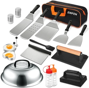 18PCS Griddle Accessories Kit, Flat Top Grill Accessories Set for Blackstone and Camp Chef, Grill Spatula Set with Enlarged Spatulas, Basting Cover, Scraper for Outdoor BBQ 18PCS Griddle Accessories Kit, Flat Top Grill Accessories Set for Blackstone and Camp Chef, Grill Spatula Set with Enlarged Spatulas, Basting Cover, Scraper for Outdoor BBQ