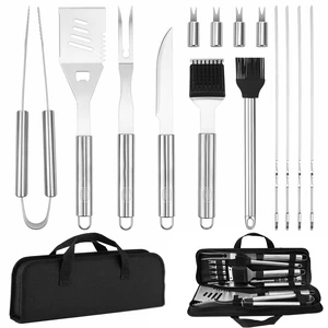 BBQ Grilling Accessories 15Pcs Grill Utensils Set Great Gift for Men | Heavy-Duty Stainless Steel BBQ Tools with Carry Bag, Hanging Ring, Dishwash Safe, Grill Gifts for Dad Outdoor Camping Cooking BBQ Grilling Accessories 15Pcs Grill Utensils Set Great Gift for Men | Heavy-Duty Stainless Steel BBQ Tools with Carry Bag, Hanging Ring, Dishwash Safe, Grill Gifts for Dad Outdoor Camping Cooking
