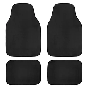 4PCS Car Floor Mats, Waterproof Auto Front & Rear Carpet Mat with Anti-Slip Backing, Stylish Vehicle Rug Floor Mats Universal Interior Accessories for All Weather Protection (Black) 4PCS Car Floor Mats, Waterproof Auto Front & Rear Carpet Mat with Anti-Slip Backing, Stylish Vehicle Rug Floor Mats Universal Interior Accessories for All Weather Protection (Black)