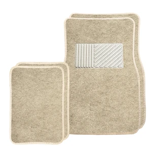 4 PCS Car Floor Mats, Anti-Slip Auto Front & Rear Floor Protectors with Driver Heel Pad, Waterproof Protective Carpets for SUVs Trucks Sedans Vans, Car Accessories (Beige) 4 PCS Car Floor Mats, Anti-Slip Auto Front & Rear Floor Protectors with Driver Heel Pad, Waterproof Protective Carpets for SUVs Trucks Sedans Vans, Car Accessories (Beige)