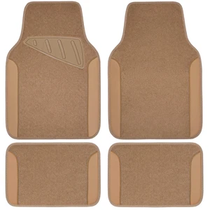 Beige Leather & Waterproof Car Carpet Floor Mats, Universal Car Mats Fit for SUV,Vans,sedans, Trucks,Set of 4pcs Car Carpet with Anti-Slip nibbs Driver Heel Pad (All Beige) Beige Leather & Waterproof Car Carpet Floor Mats, Universal Car Mats Fit for SUV,Vans,sedans, Trucks,Set of 4pcs Car Carpet with Anti-Slip nibbs Driver Heel Pad (All Beige)