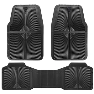 Rubber Floor Mats, All Weather Waterproof Trim-to-Fit Automotive Mats for Cars Trucks SUV, Anti-Slip Easy Clean, Heavy Duty Full Set 3-Piece, All Black Rubber Floor Mats, All Weather Waterproof Trim-to-Fit Automotive Mats for Cars Trucks SUV, Anti-Slip Easy Clean, Heavy Duty Full Set 3-Piece, All Black