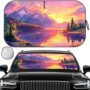 Windshield Sun Shade, Foldable Car Sunshade with Storage Bag 57"x32" | Front Windshield Cover, UV Block, Reflective, Reduces Heat & Keeps Vehicle Interior Cool, for Cars, SUVs and Trucks Windshield Sun Shade, Foldable Car Sunshade with Storage Bag 57"x32" | Front Windshield Cover, UV Block, Reflective, Reduces Heat & Keeps Vehicle Interior Cool, for Cars, SUVs and Trucks